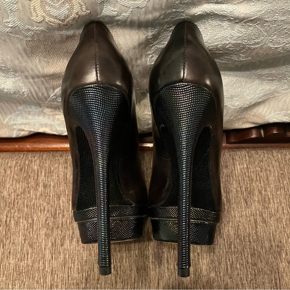 BRIAN ATWOOD Platform Heels BROWN / BLACK Glitter - Sz 10 (EU 41) Very nice! - Picture 10 of 16
